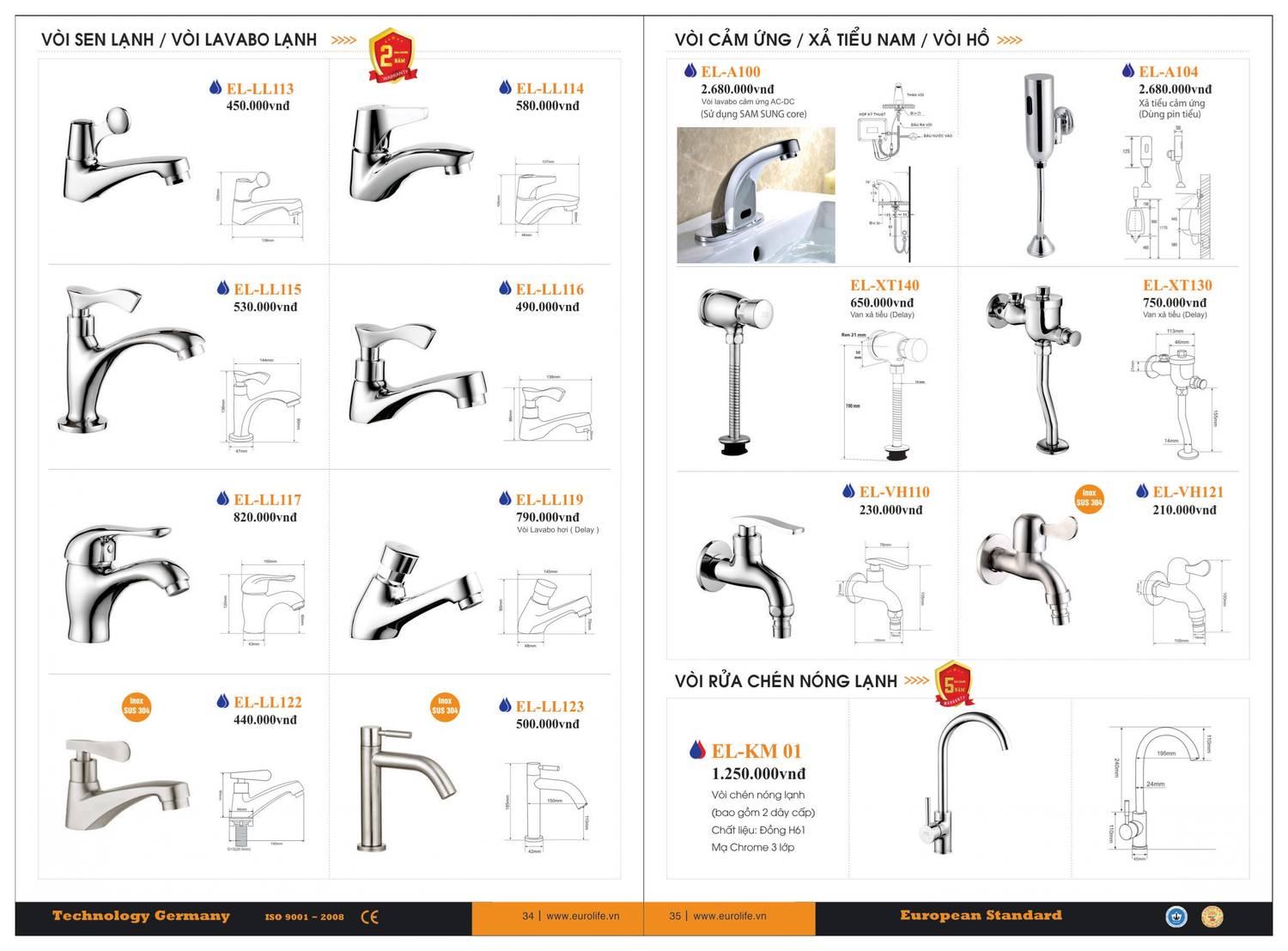 Thiết bị vệ sinh EUROLIFE Catalogue và Bảng giá mới nhất /Page 18